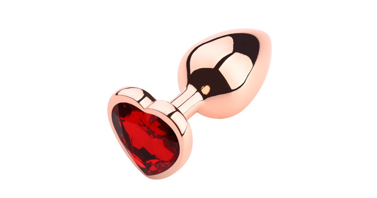 anal bijoux-Heart Shape Anal Plug Rose Gold S Red-LaChatte.it