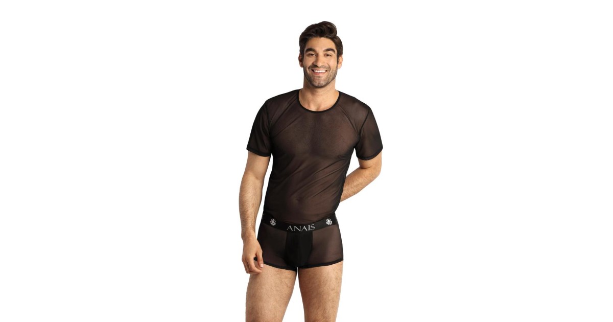 magliette-Eros T-Shirt Nera Trasparente-LaChatte.it