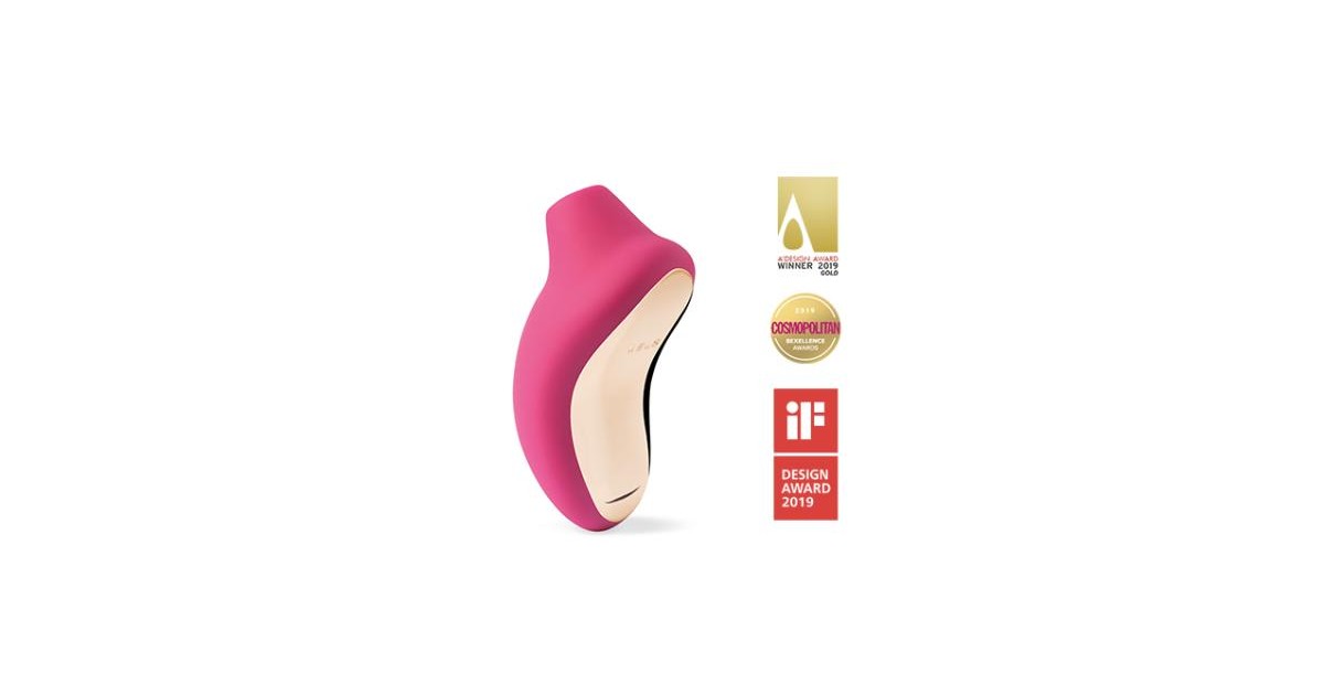 succhiaclitoride-lelo sona succhiaclitoride da borsetta ricaricabile sonico color fucsia ciliegia-LaChatte.it