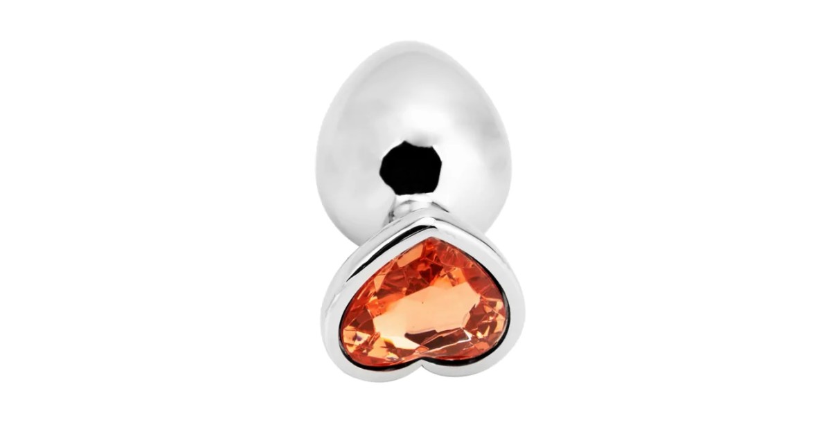 anal bijoux-Heart Shape Anal Plug L Gold-LaChatte.it