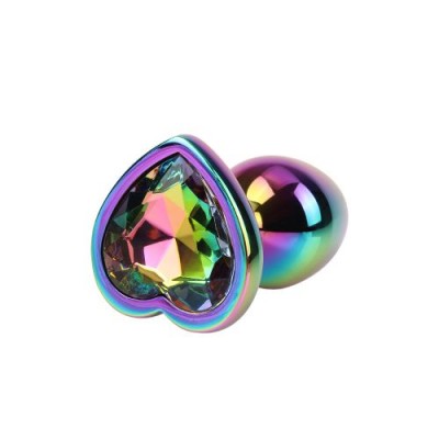 Rainbow Heart Gem Metal Plug S