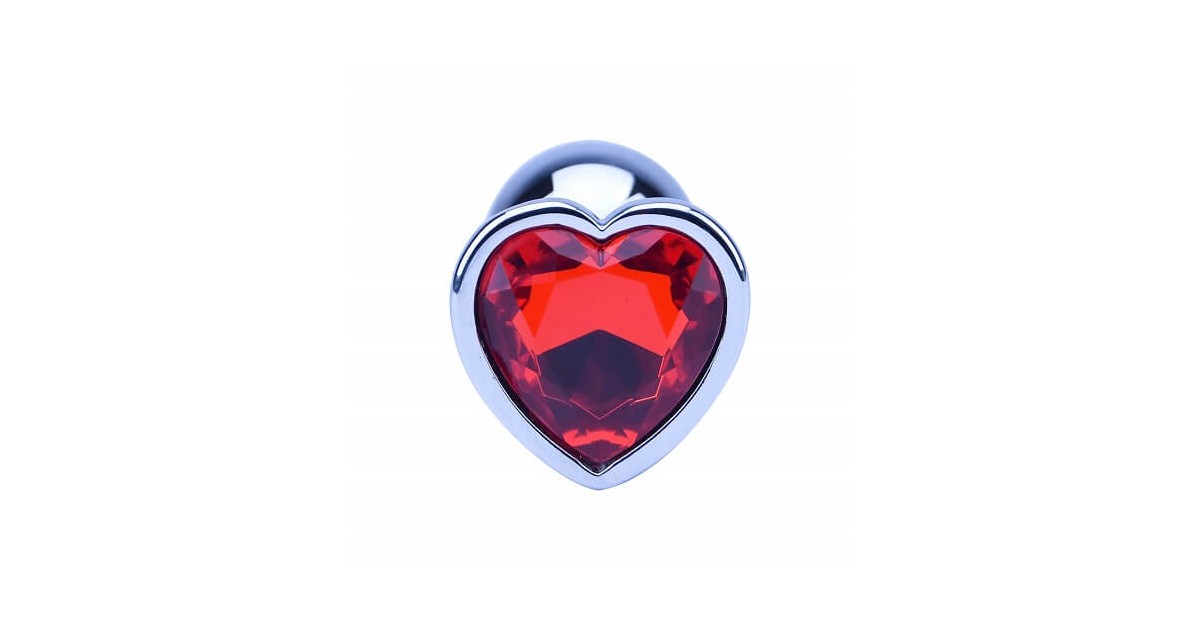 anal bijoux-Precious Metals Heart Shaped Butt Plug Red S-LaChatte.it