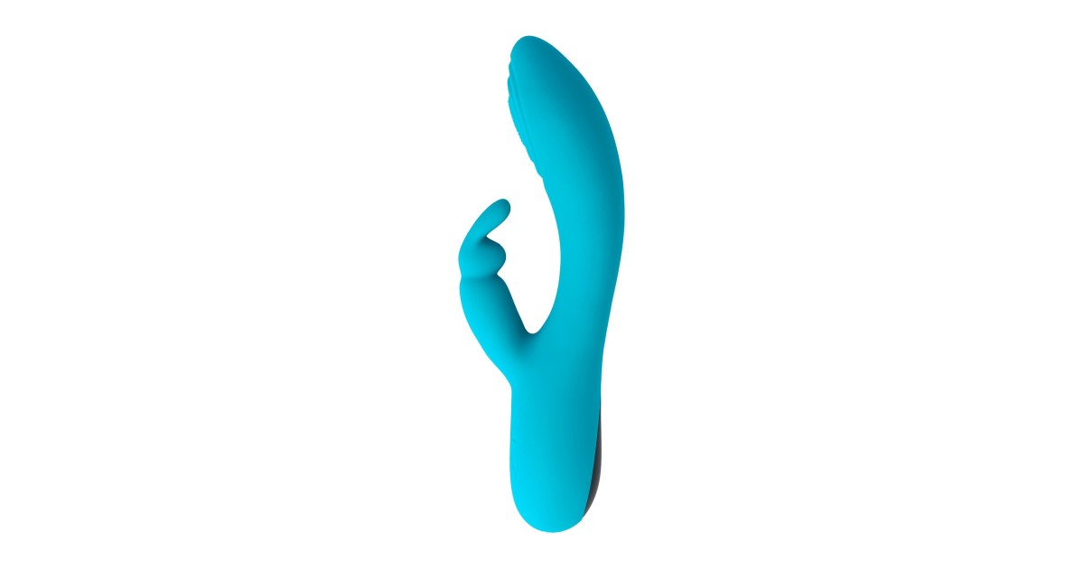 vibratori rabbit-Vibratore Tapping Rabbit V9 - Azzurro-LaChatte.it