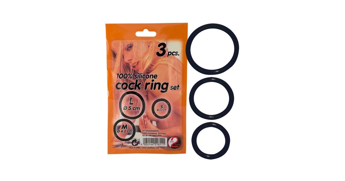  flessibili-Cockrings in silicone - 3 pezzi diametro 32mm 42 mm 50mm-LaChatte.it