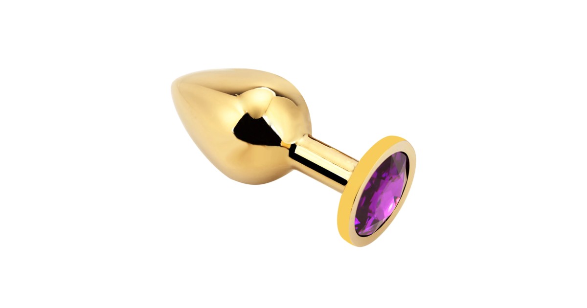 anal bijoux-Rosebud Anal Plug Gold M Dark Violett-LaChatte.it