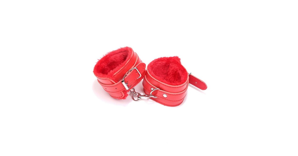 manette e cavigliere-Manette rosse con pelo interno-LaChatte.it