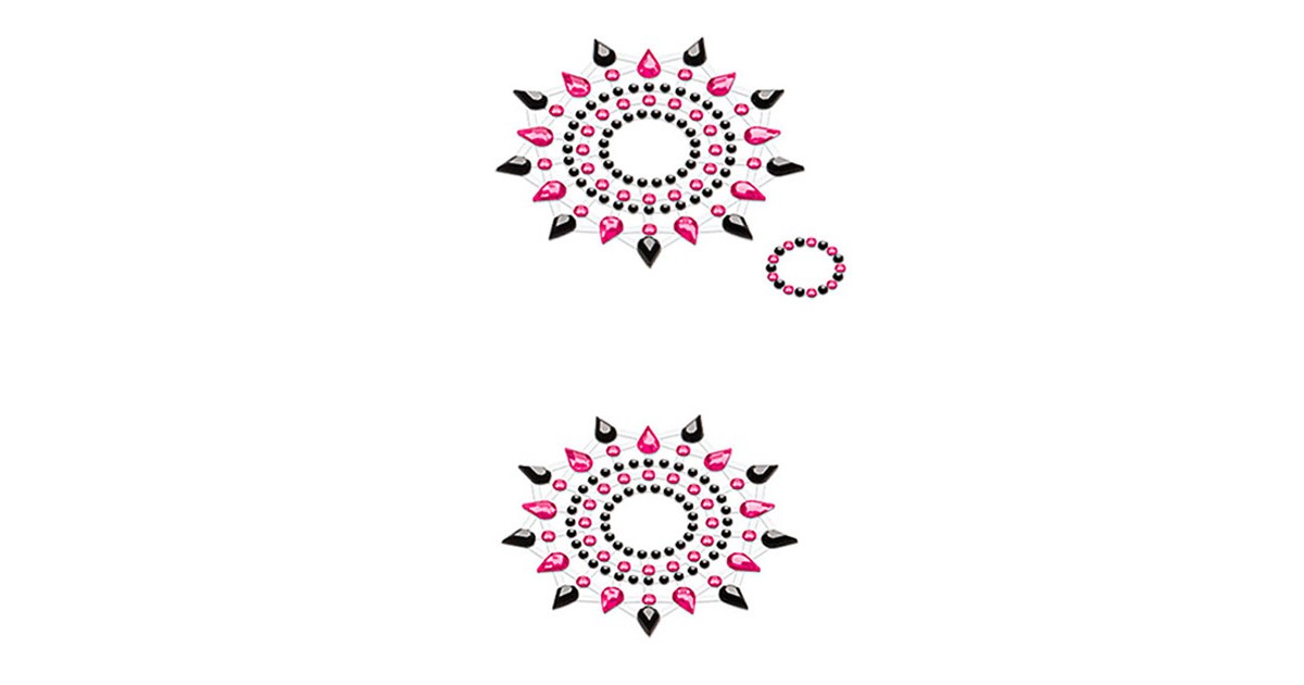 bijoux - collari manette accessori per il corpo eleganti-Gloria Black & Pink Ornamento Capezzoli-LaChatte.it