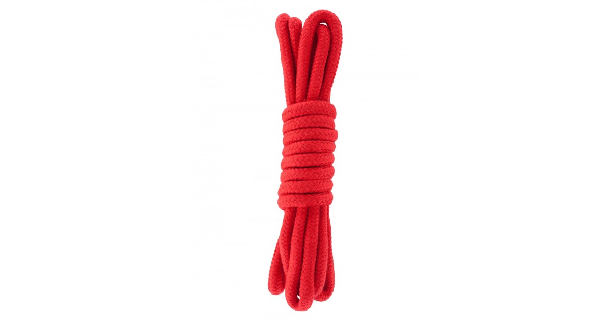 corde e nastri bondage-Corda bondage in puro cotone 3 metri colore rosso-LaChatte.it