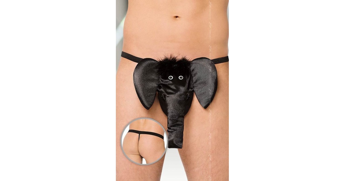 scherzi per lui-Perizoma con Elefante Nero-LaChatte.it