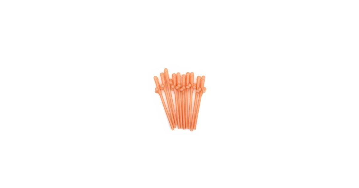 scherzi per lei-Cannucce con Pene Color Carne 10 Pezzi-LaChatte.it