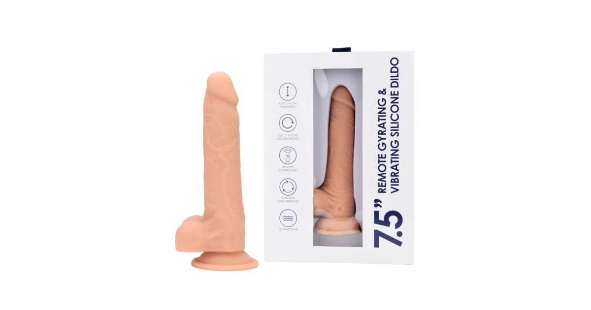 vibratori realistici-7,5 Remote Gyrating & Vibrating Silicone Dildo-LaChatte.it