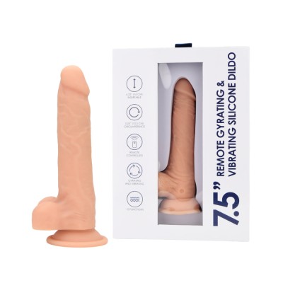 7,5 Remote Gyrating & Vibrating Silicone Dildo