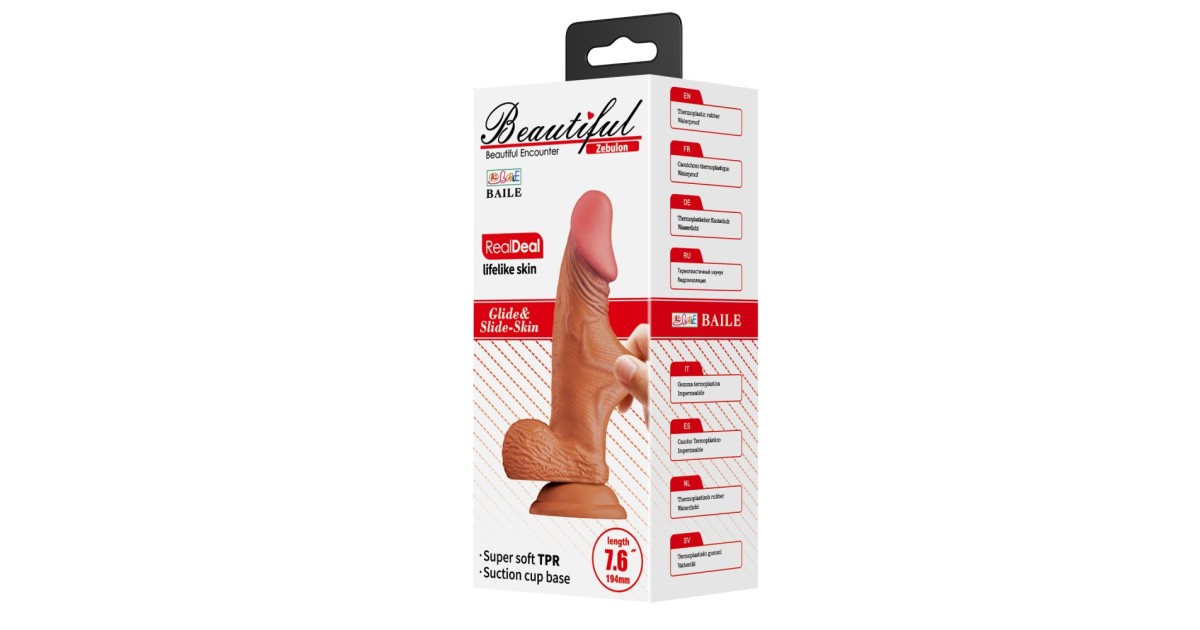 falli realistici-Beautiful Zebulon 7,6 " Dildo Brown Mulatto-LaChatte.it