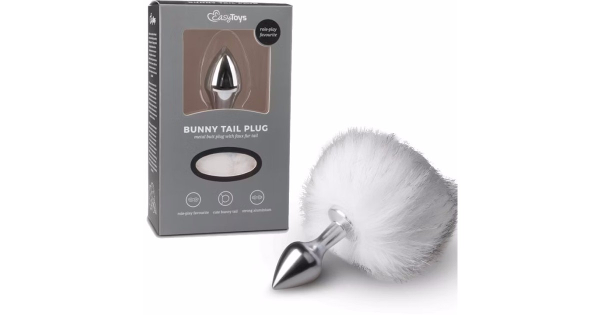 tail plug-PLUG ANALE CON CODA DI CONIGLIO BIANCO S ARGENTO-LaChatte.it