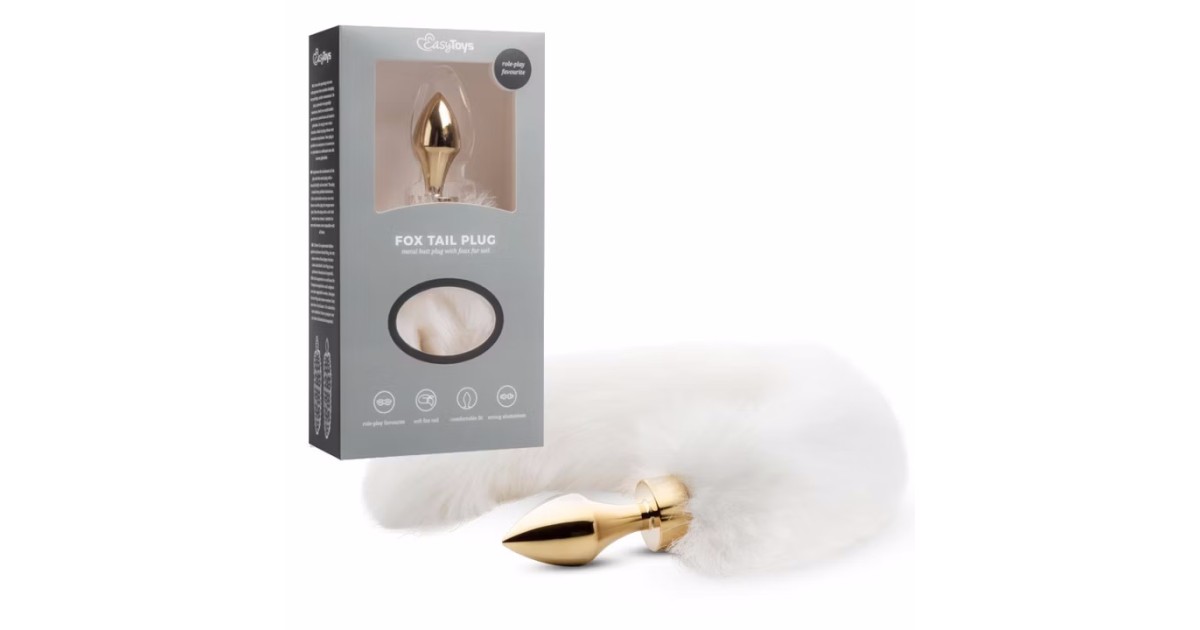 tail plug-PLUG ANALE CON CODA DI VOLPE BIANCA S ORO-LaChatte.it