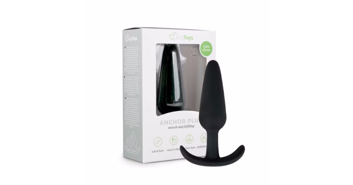  non vibranti-PLUG in SILICONE ANCHOR S NERO 8 CM-LaChatte.it