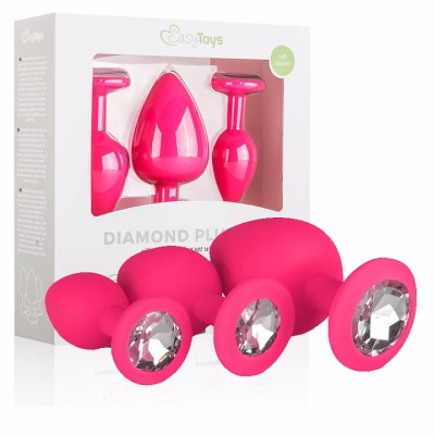 Set di Plug Anali in Silicone Fuxia