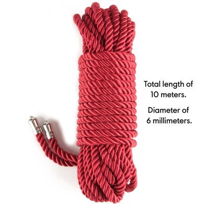 Rebellion Reign Crimson Silky Bondage Rope 10 m