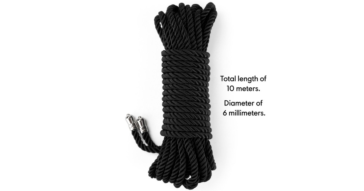 corde e nastri bondage-Rebellion Reign Ebony Silky Bondage Rope 10 m-LaChatte.it