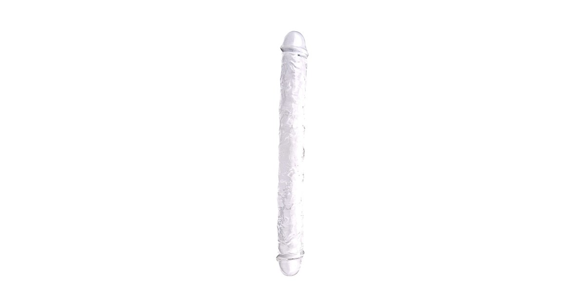 falli doppi-Loving Joy 15 Inch Double Ended Dildo Clear-LaChatte.it