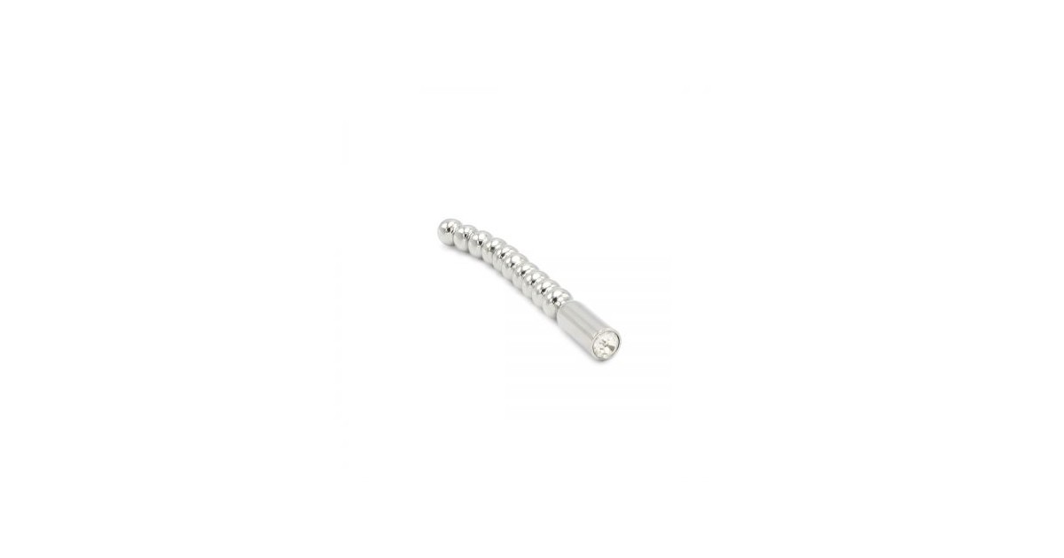 sonde uretra-Dilatatore Uretrale Solid Penis Plug Beaded Curved 10 mm-LaChatte.it