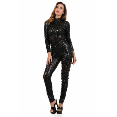 Openwork lamé fabric Catsuit S/M
