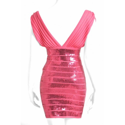 mini abiti seducenti-Sequin Dress Salmon S/M-LaChatte.it