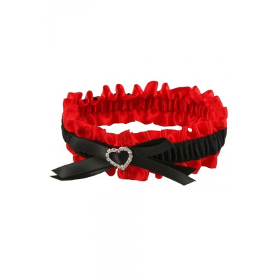 Giarrettiera Rossa e Nera con Cuore
