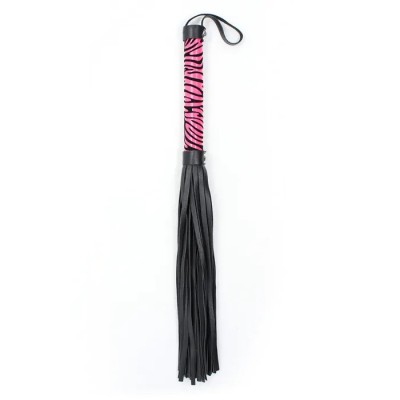 Leopard flogger 38cm Black Pink