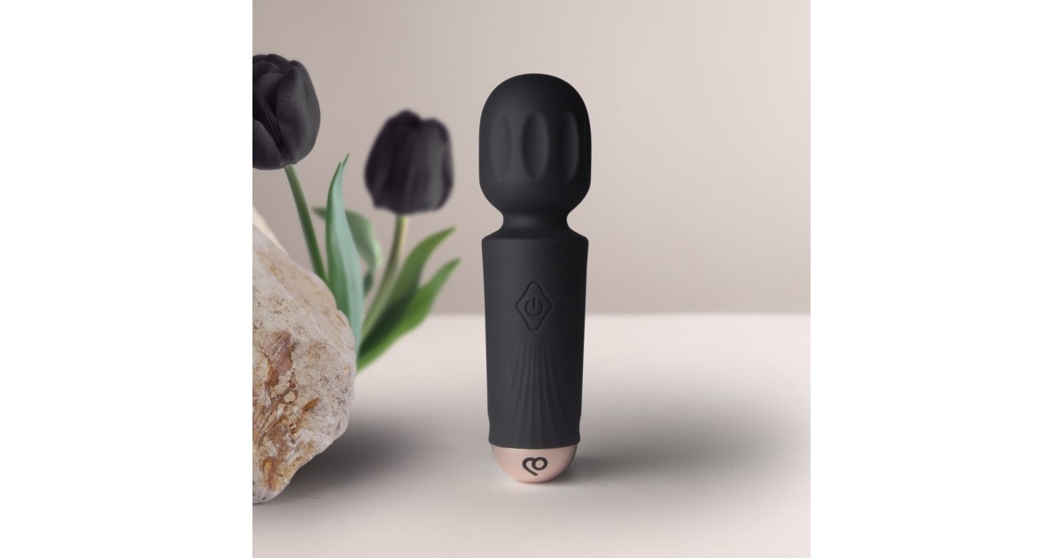 massaggiatori magic wand-Rechargeable Mini Wand - Black Tulip-LaChatte.it