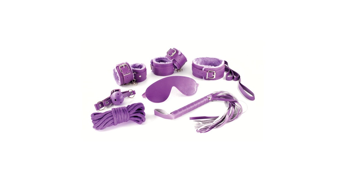 kit bondage e sadomaso-Kit Bondage Dungeons Maidens 8 Pz Viola-LaChatte.it