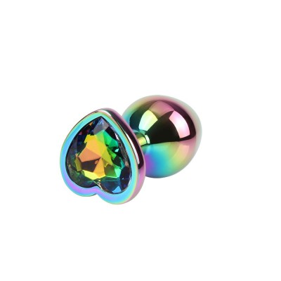 Rainbow Heart Gem Metal Plug M