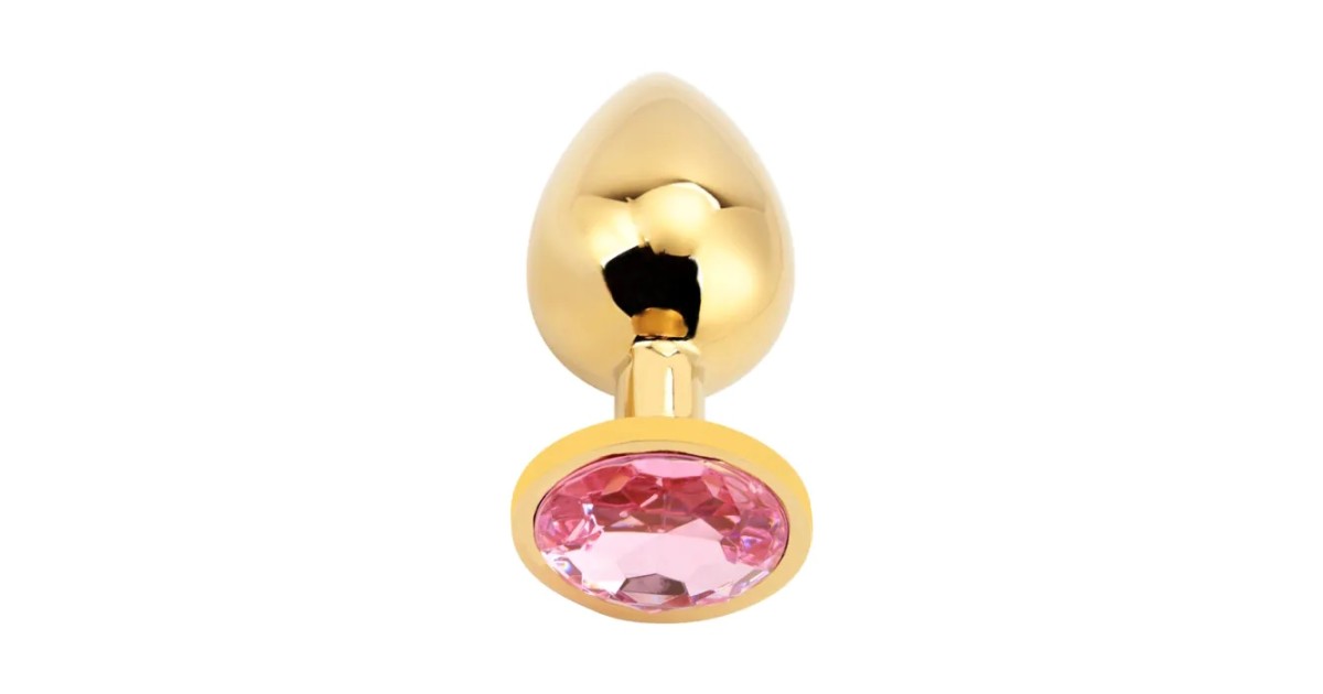 anal bijoux-Rosebud Anal Plug Gold L Pink-LaChatte.it