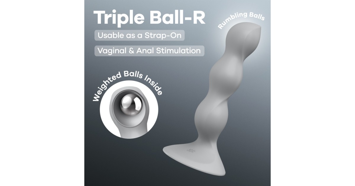 dildo anali-Triple Ball-R Grigio-LaChatte.it
