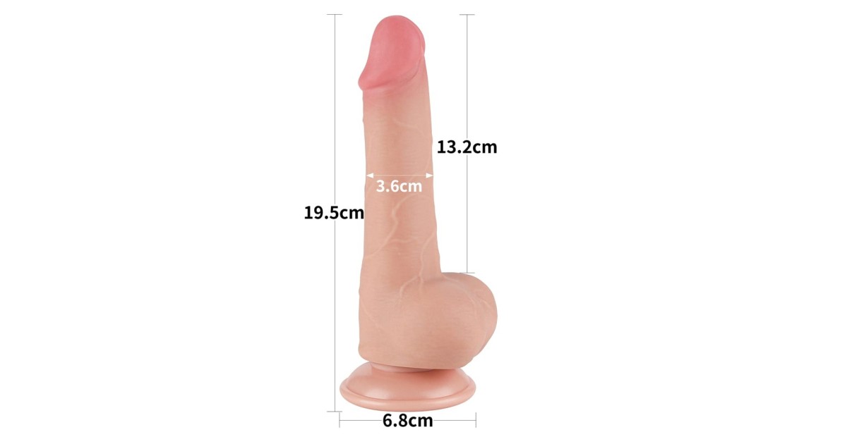 falli realistici-7.5'' Sliding Skin Dual Layer Dong Flesh-LaChatte.it