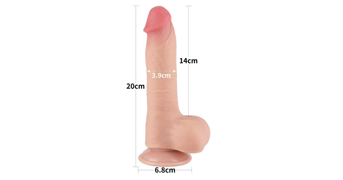 falli realistici-8'' Sliding Skin Dual Layer Dong Flesh-LaChatte.it