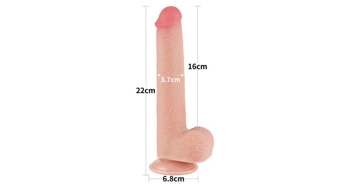 falli realistici-9'' Sliding Skin Dual Layer Dong-LaChatte.it