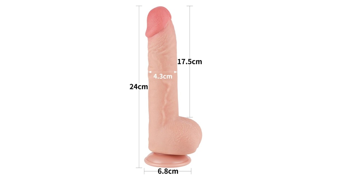 falli realistici-9.5'' Sliding Skin Dual Layer Dong-LaChatte.it