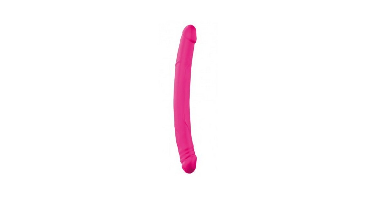 falli doppi-Dildo in silicone soft touch 42 cm x 4 cm magenta-LaChatte.it