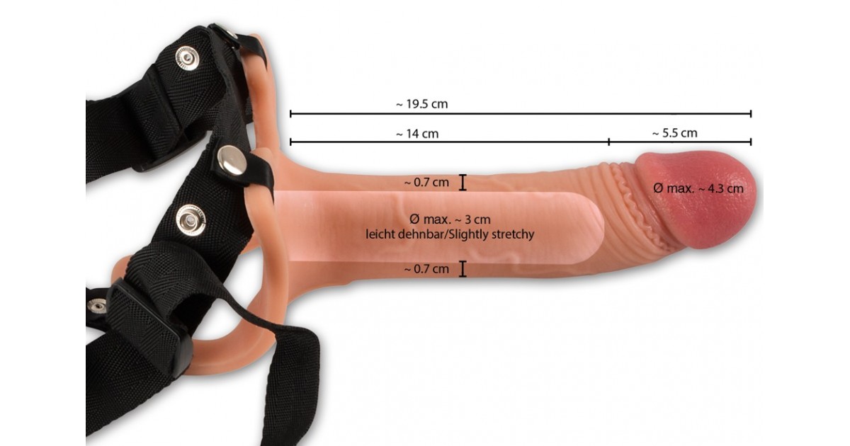 strap-on cavi per uomo-Guaina realistica per aumentare dimensioni pene con anello testicoli 19 cm-LaChatte.it
