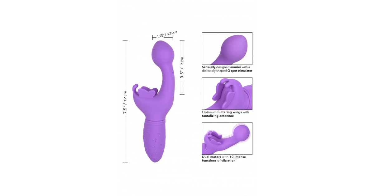 vibratori rabbit-Stimolatore Punto G e Clitoride Butterfly Kiss Ricaricabile Viola-LaChatte.it