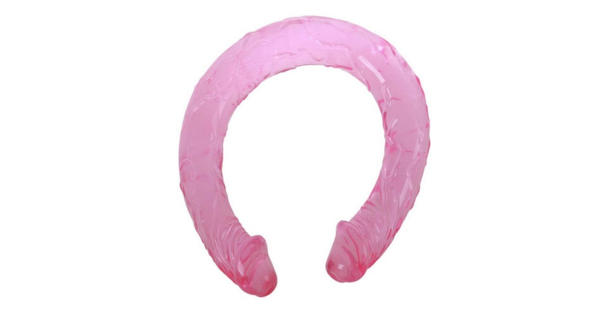 falli doppi-Fallo Doppio in TPR Rosa 44,5 cm-LaChatte.it