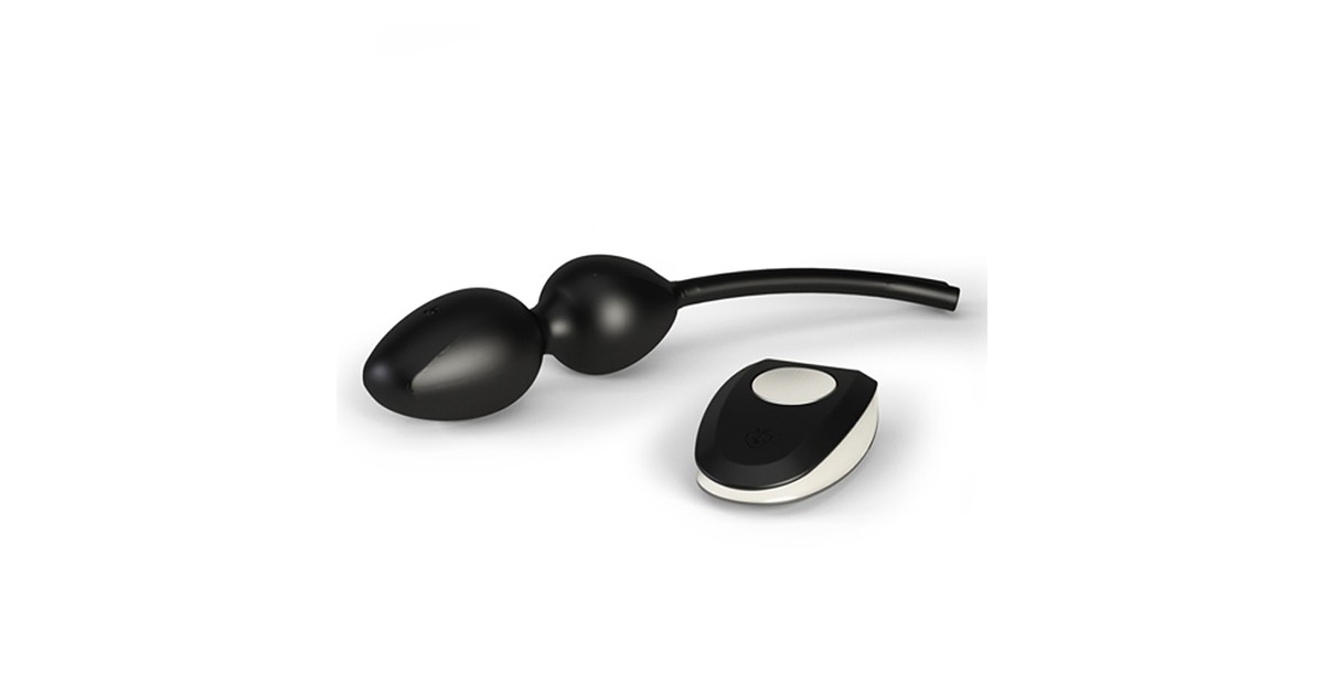 dispositivi allenamento pavimento pelvico-Jane Untamed Palline della Geisha Vibranti Ricaricabili in Silicone Nero con Telecomando-LaChatte.it