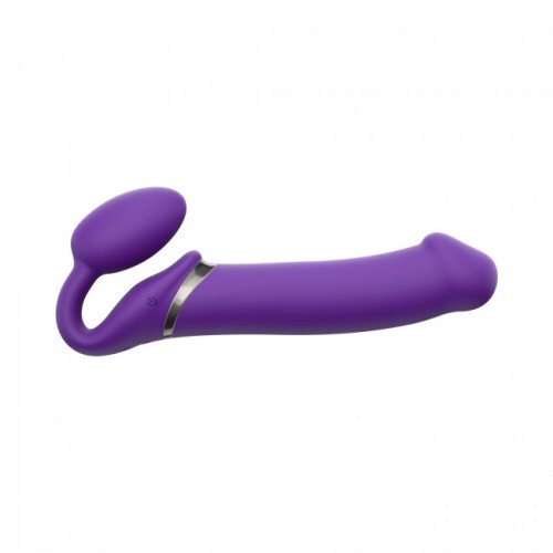 strapless strap-on VIBRANTI-Strapless Strapon vibrante flessibile con telecomando STRAP ON ME viola - XL-LaChatte.it