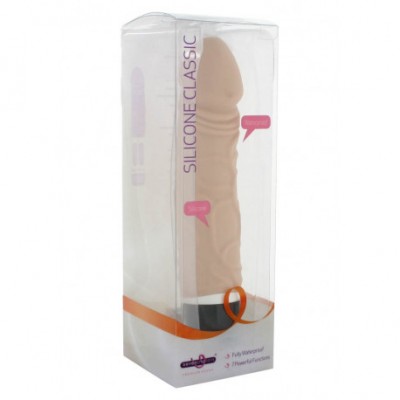 Vibratore realistico in silicone 19 cm x 4 cm carne