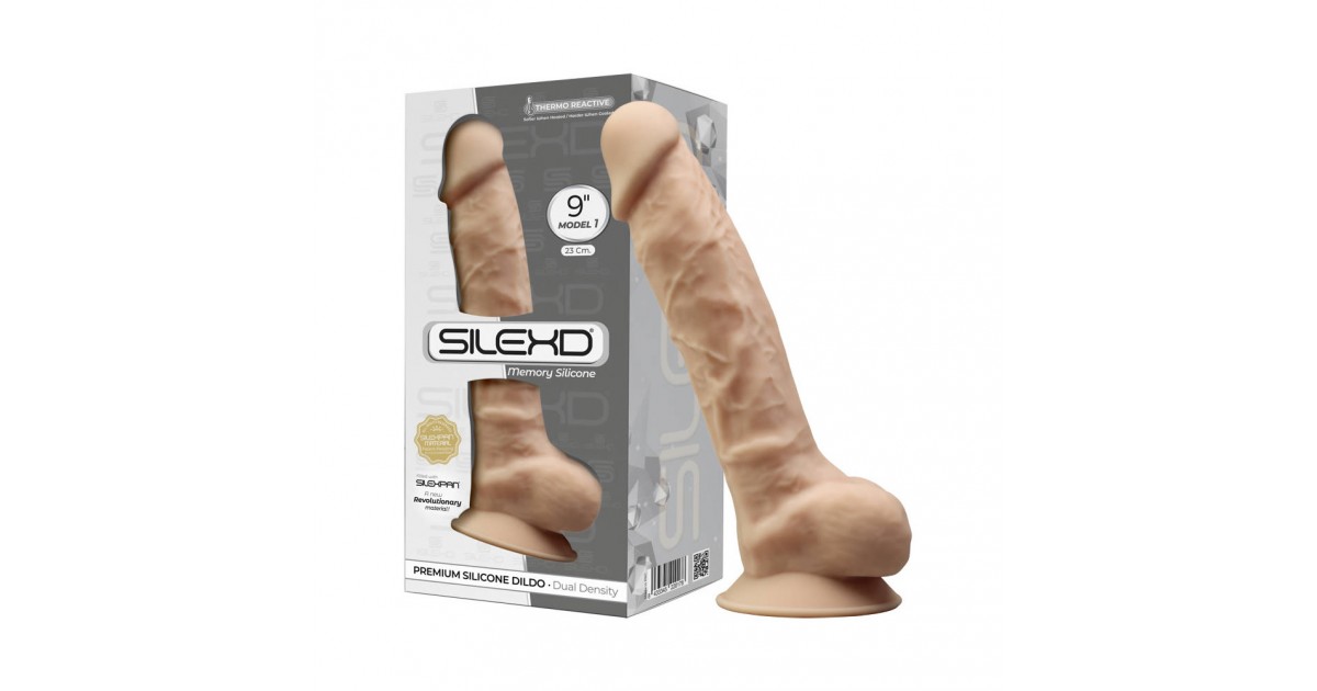 falli realistici-Fallo Realistico Con Testicoli SilexD Dual Density 9 Carne-LaChatte.it