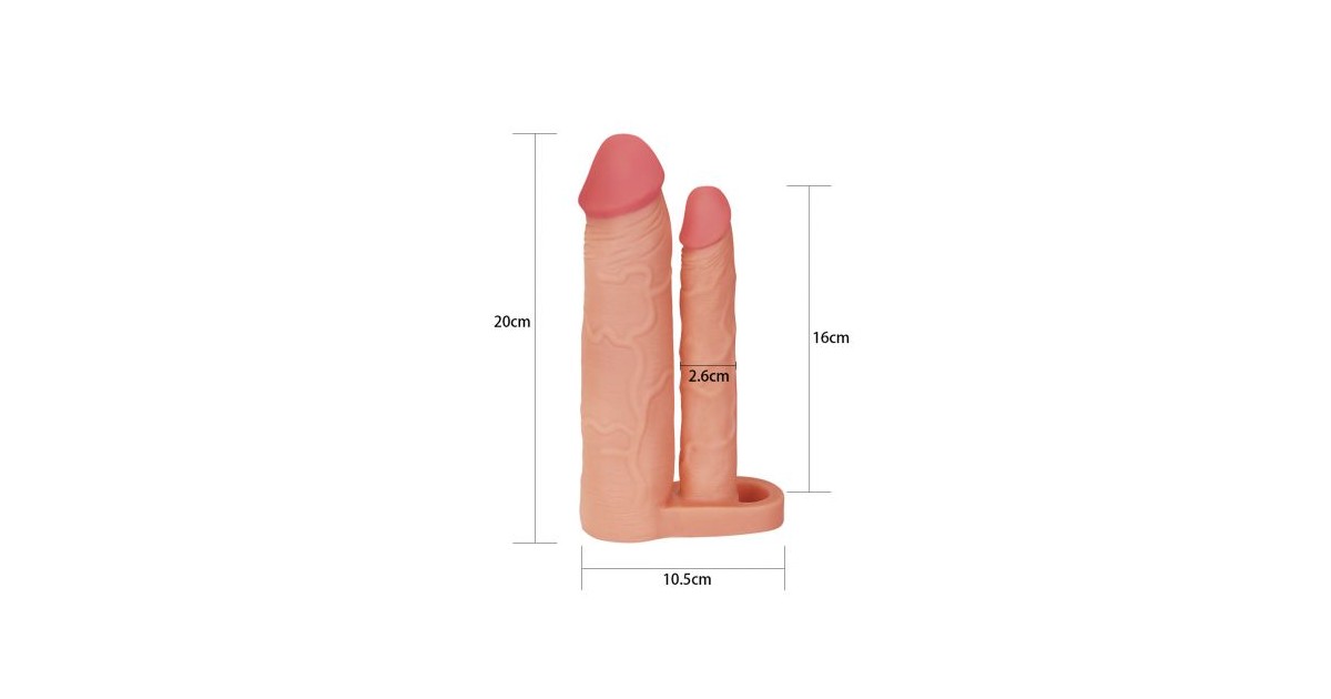 strap-on cavi per uomo-Doppio Fallo Cavo in Tpe 20 cm-LaChatte.it