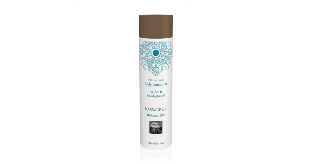 olii per massaggi-Masculine Olio Massaggi Corpo Amber Eucalyptus 100 ml-LaChatte.it