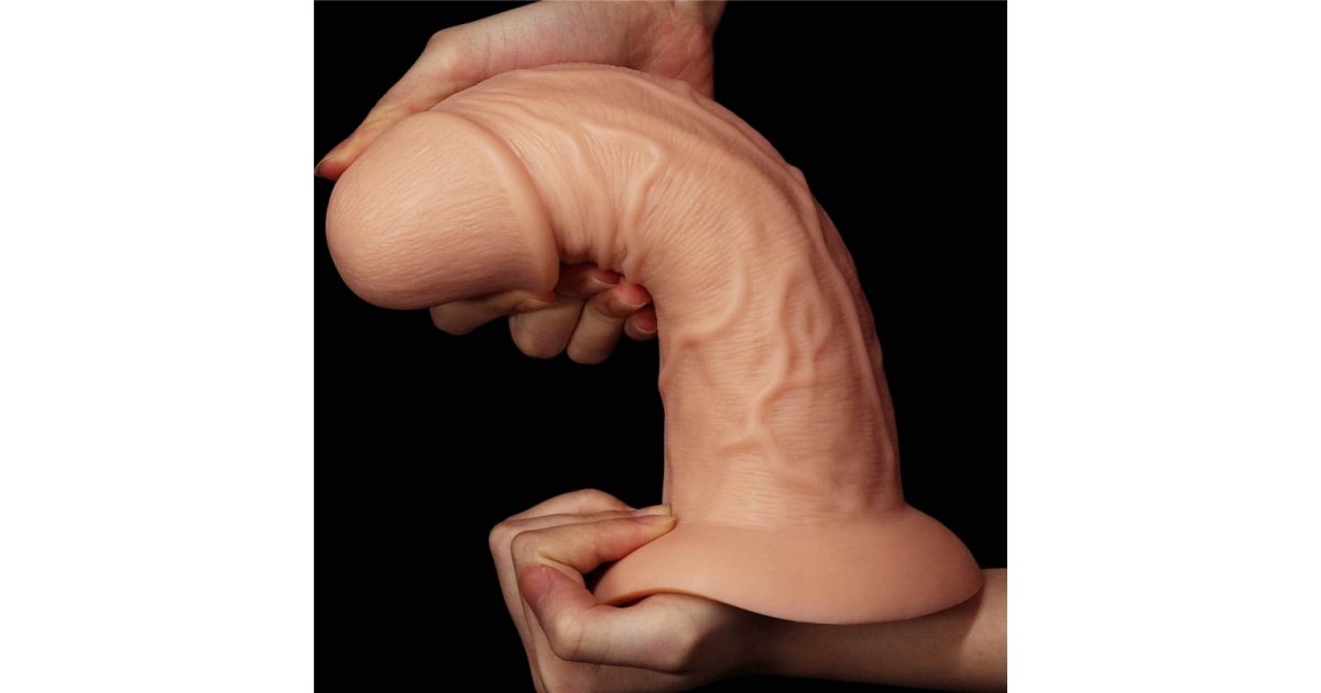 falli grandi - fisting-Realistic Curved Dildo Flesh 9,5-LaChatte.it