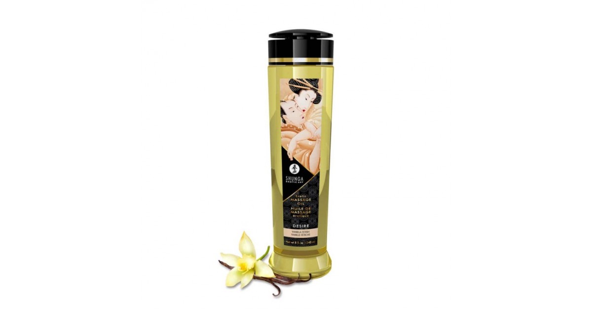 olii per massaggi-Olio massaggi shunga desire 240 ml fragranza vaniglia-LaChatte.it